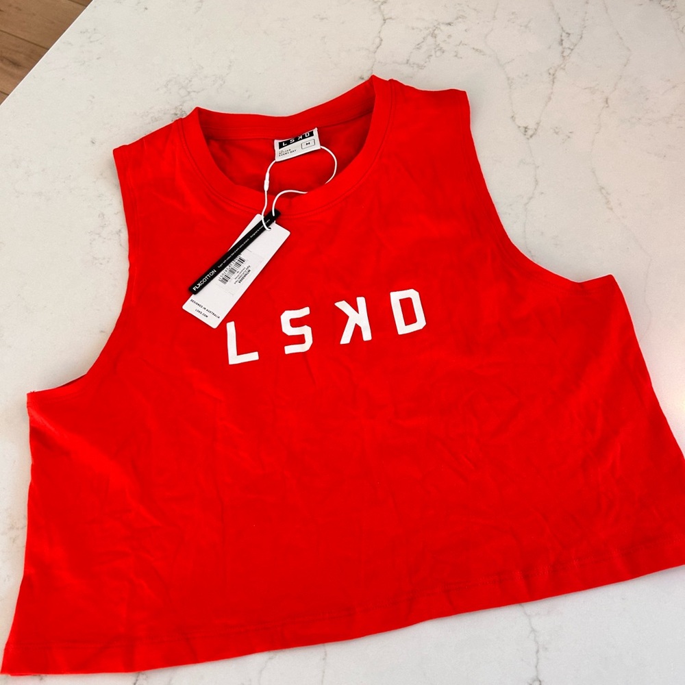 NWT - LSKD - agile flx cotton tank Medium in red
